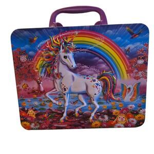 Lisa Frank Unicorn Rainbow Tin Lunch Box + 100-Piece Puzzle